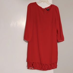 Sequin Hearts long sleeve dress with built in lining & zipper on the back Sz 13